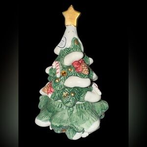 FITZ & FLOYD Christmas Tree Salt & Pepper Shakers 1994